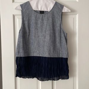 BGBG GENERATION blue and white sleeveless blouse